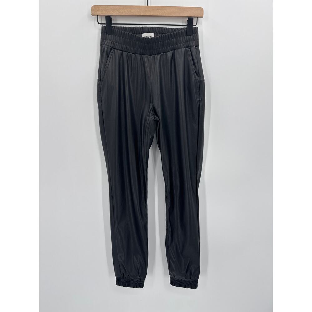 Hudson Faux Leather Joggers Black Elastic Waist Women Size  XS EUC
